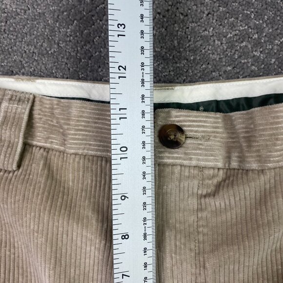 LL Bean Country Corduroy Pants Men's 34 x 34 Khaki Cotton Wide Wale Flat Front - Picture 11 of 14
